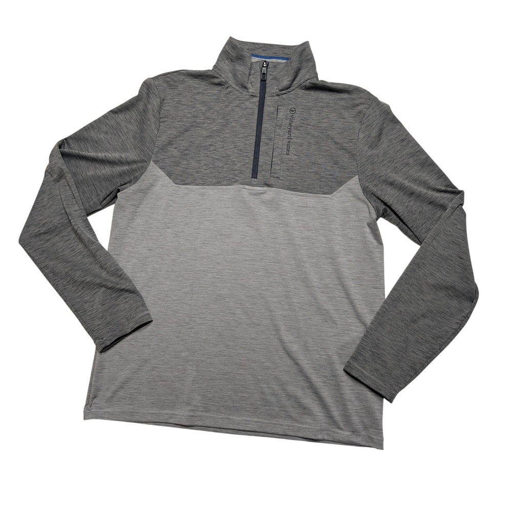 Vineyard Vines On-The-Go Shep Shirt Men's S Gray‎ Performance Quarter Zip